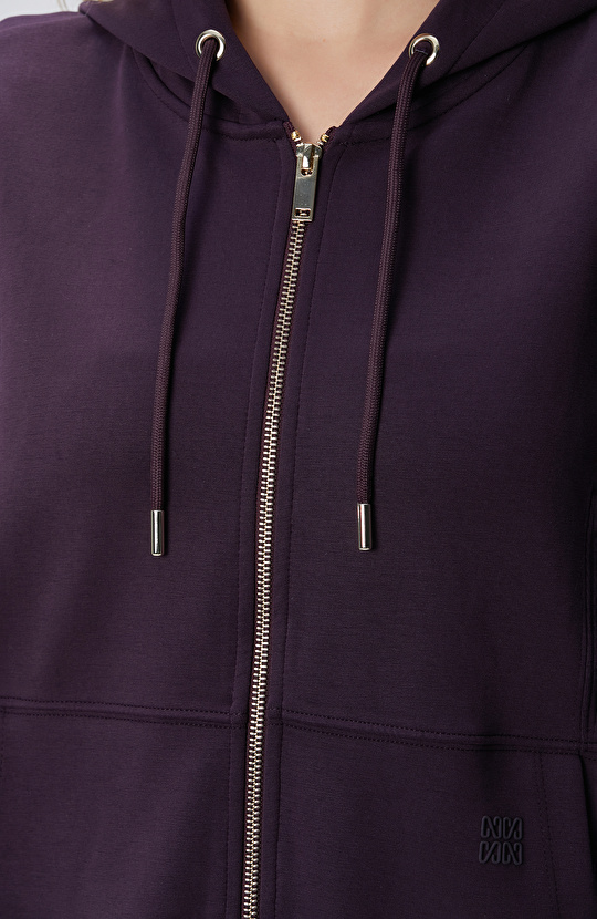 Mor Modal Karışımlı Sweatshirt