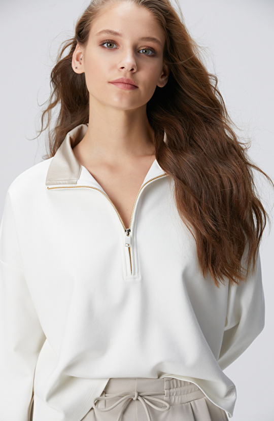 N-Tech Kırık Beyaz Sweatshirt