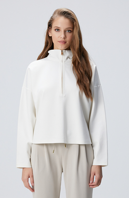 N-Tech Kırık Beyaz Sweatshirt