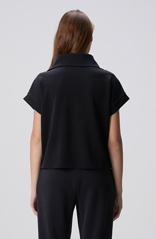 Siyah Modal Karışımlı Sweatshirt