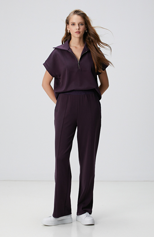 Mor Modal Karışımlı Sweatshirt