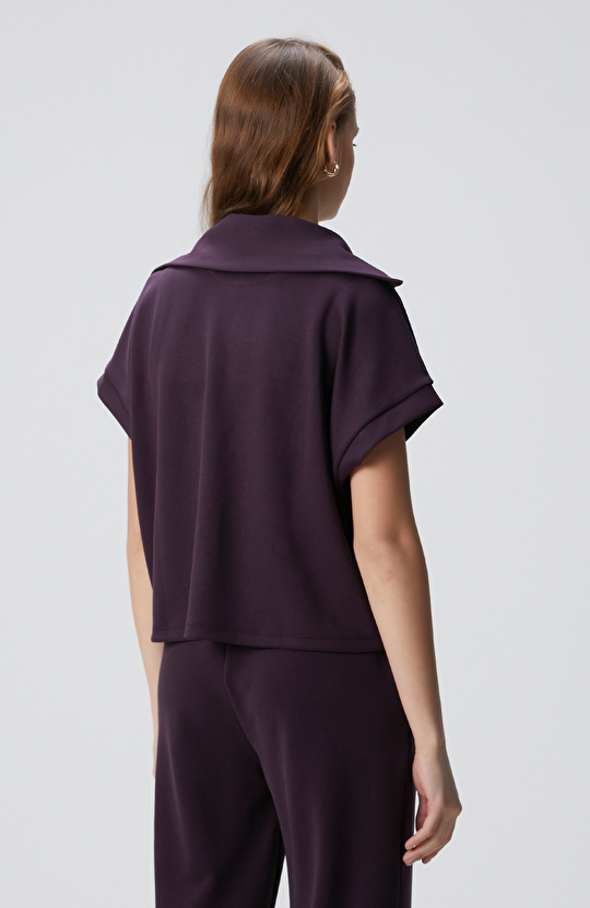 Mor Modal Karışımlı Sweatshirt