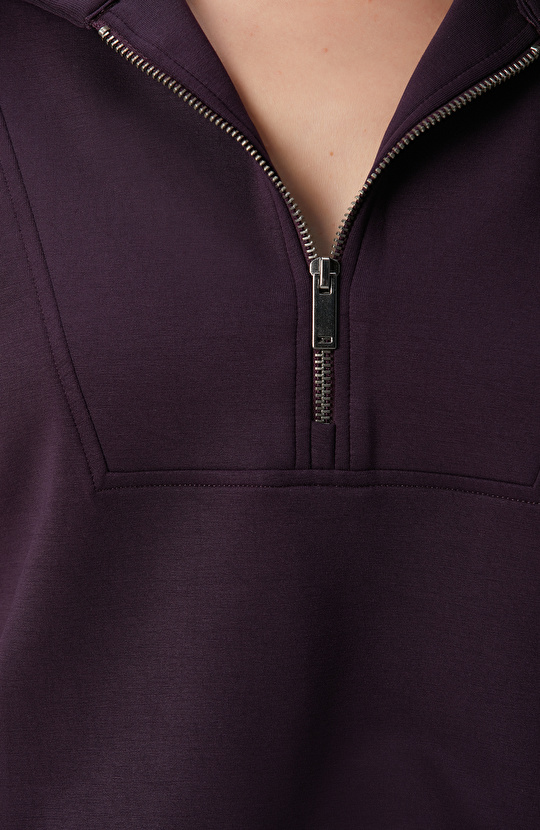 Mor Modal Karışımlı Sweatshirt