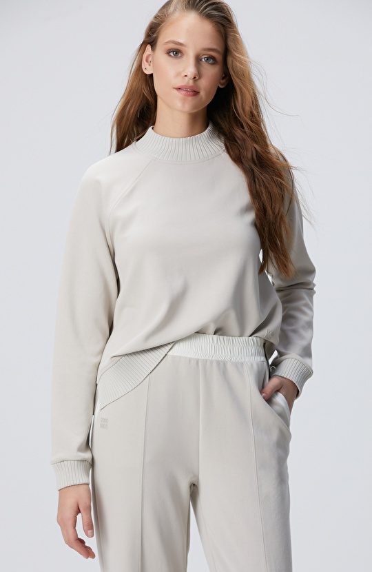 Taş Modal Karışımlı Sweatshirt Taş Modal Karışımlı Sweatshirt