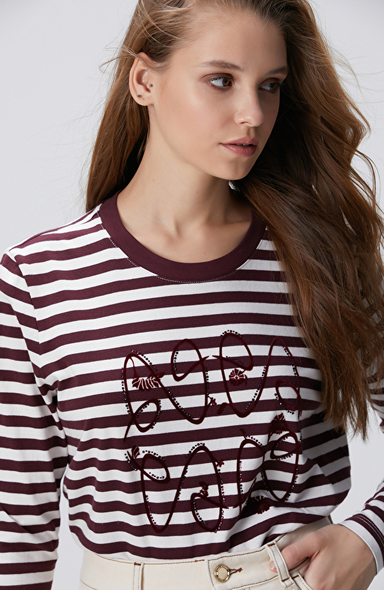 Beyaz Bordo T-shirt