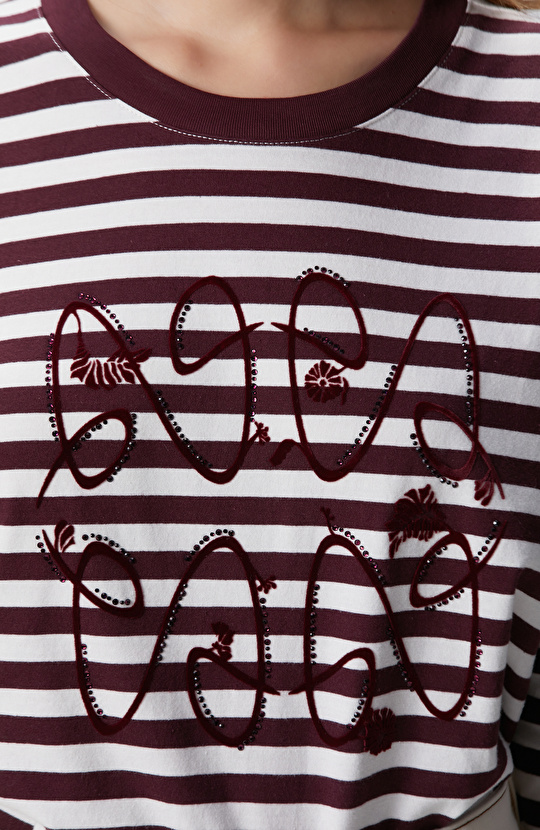 Beyaz Bordo T-shirt