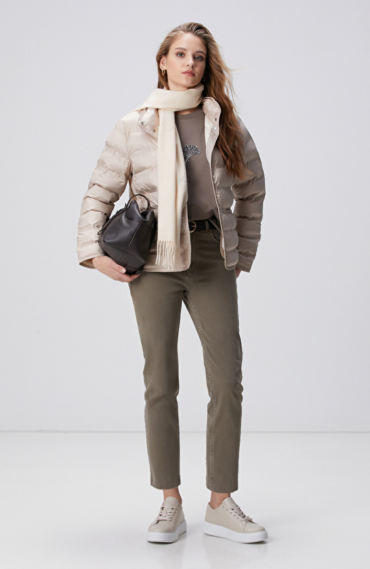 Vizon Çiçek Taş İşlemeli T-shirt