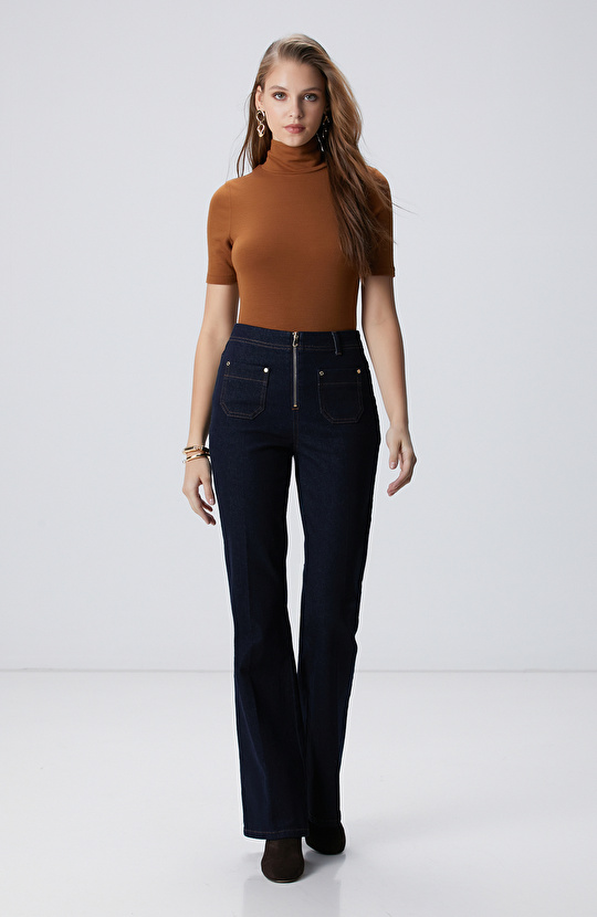 Camel Yün Karışımlı T-shirt