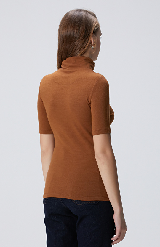 Camel Yün Karışımlı T-shirt