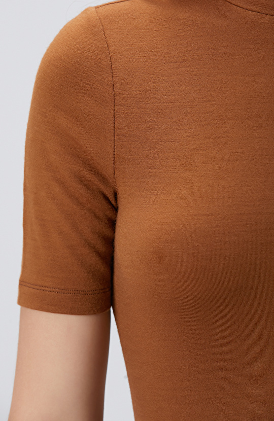 Camel Yün Karışımlı T-shirt