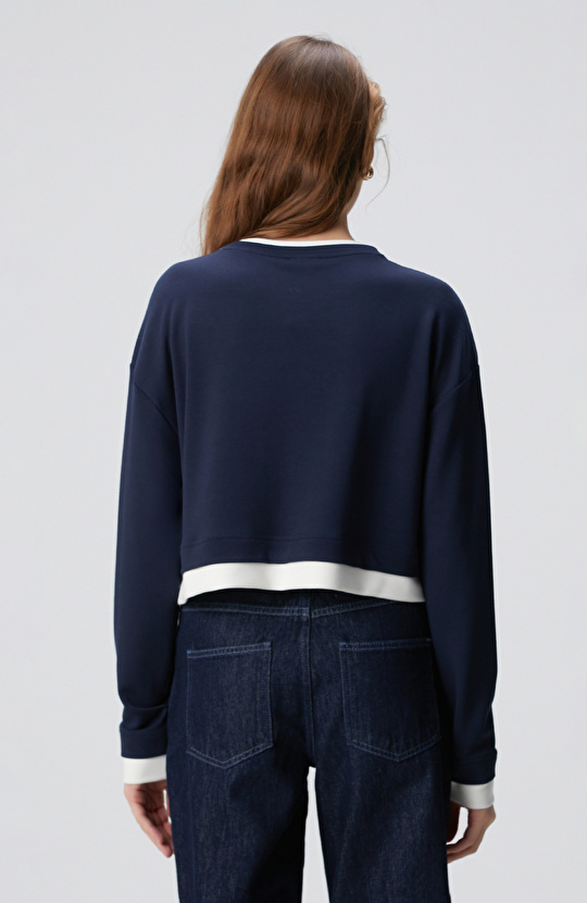 Lacivert Çift Renkli T-shirt