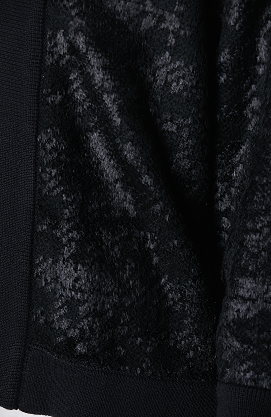 Siyah Suni Kürklü Triko Hırka