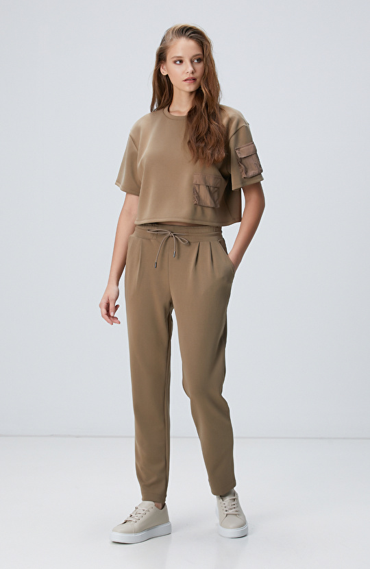 Haki Modal Karışımlı T-shirt