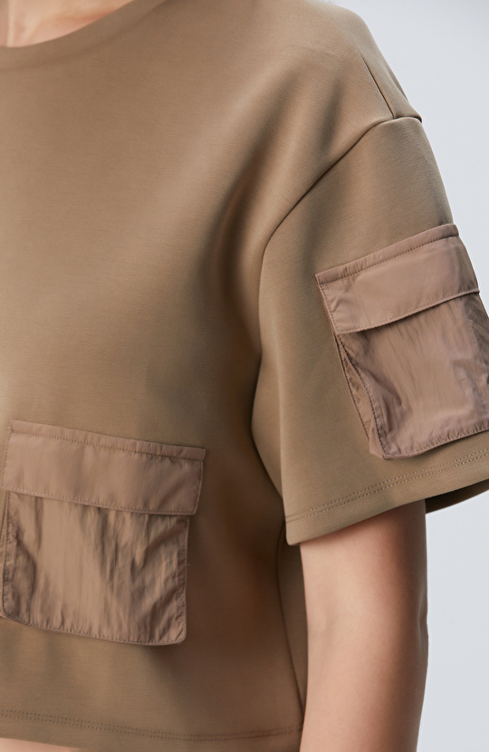 Haki Modal Karışımlı T-shirt