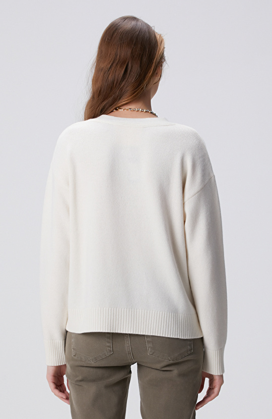 Yün Kaşmir Karışımlı Sincap Figürlü Kadın Hırka