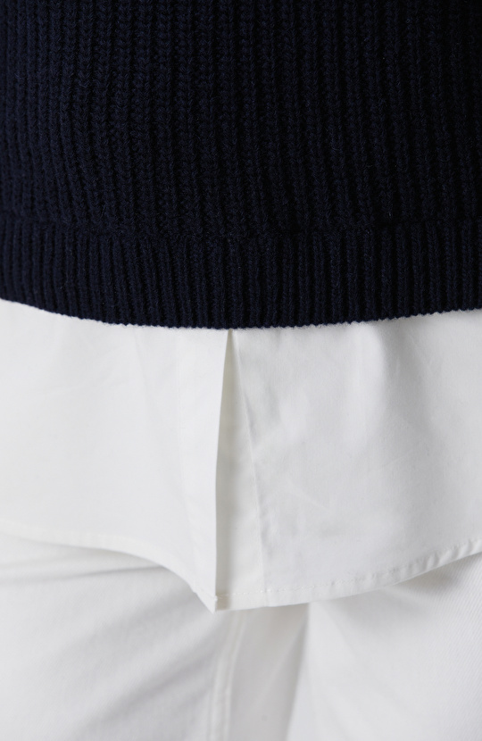 Lacivert Yün Karışımlı Süveter