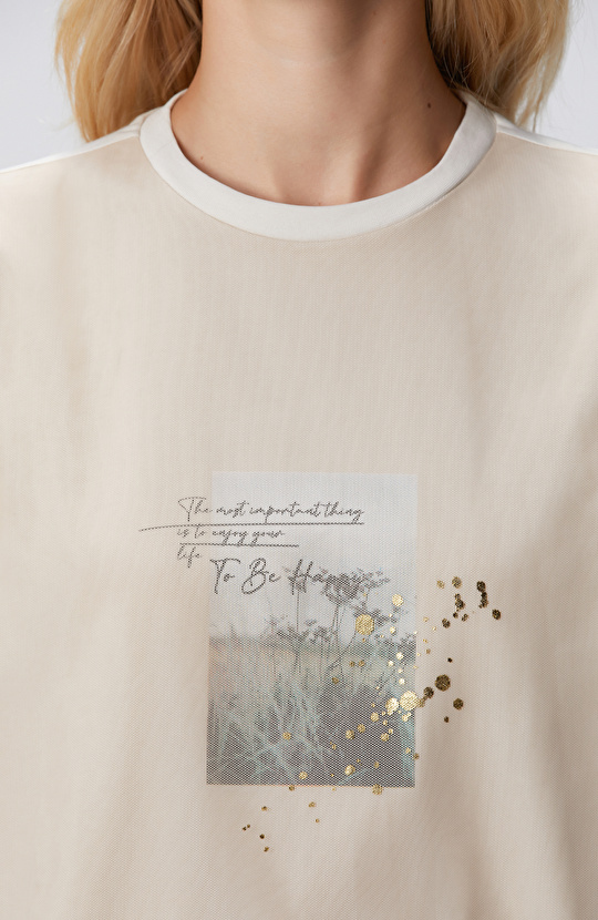 N-Tech Açık Bej T-shirt