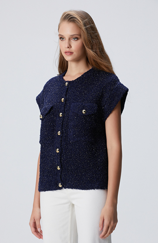 Lacivert Triko Yelek