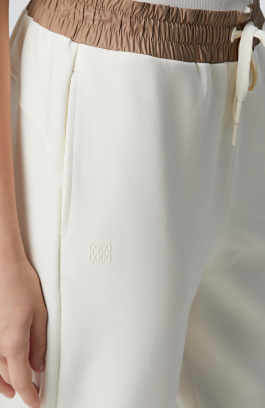 N-Tech Kırık Beyaz Dokuma Garnili Örme Eşofman