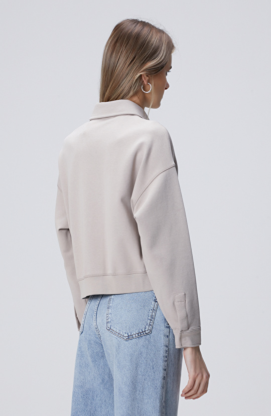 Vizon Taş Baskılı Sweatshirt