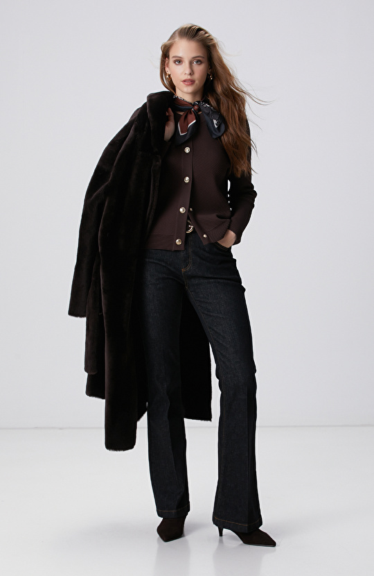 Kahverengi Triko Ceket