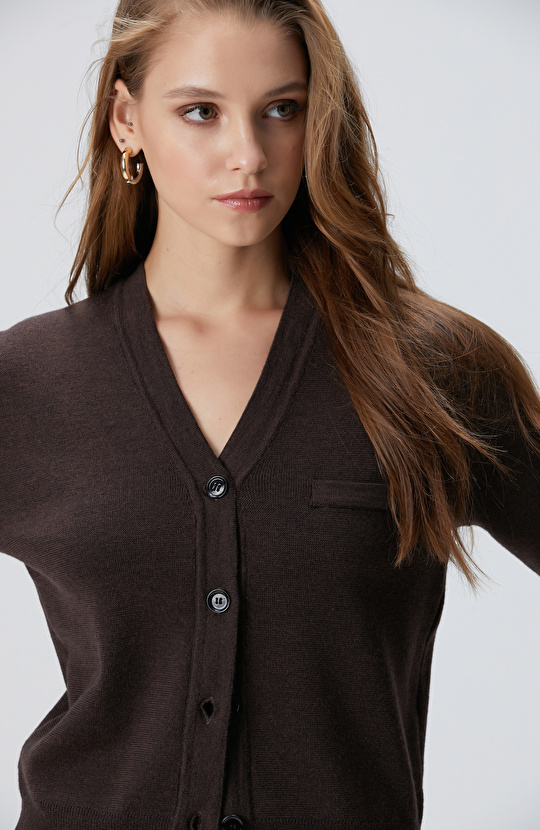 Acı Kahve Yün Hırka