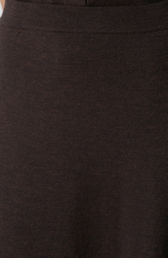 Acı Kahve Midi Yün Triko Etek