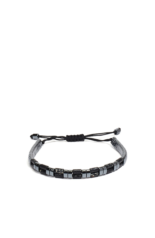 Antrasit Doğal Taşlı Erkek Bileklik