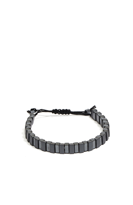 Antrasit Doğal Taşlı Erkek Bileklik