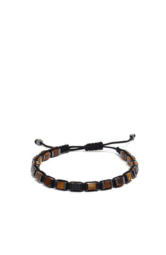 Kahverengi Doğal Taşlı Erkek Bileklik