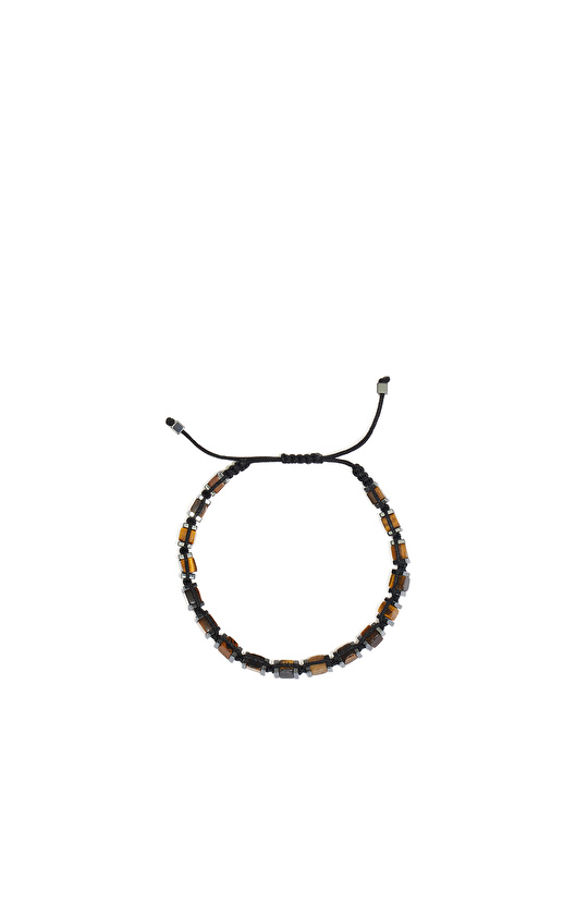 Kahverengi Doğal Taşlı Erkek Bileklik