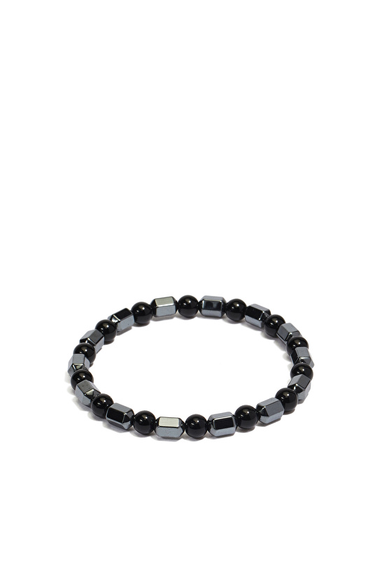Siyah Doğal Taşlı Erkek Bileklik