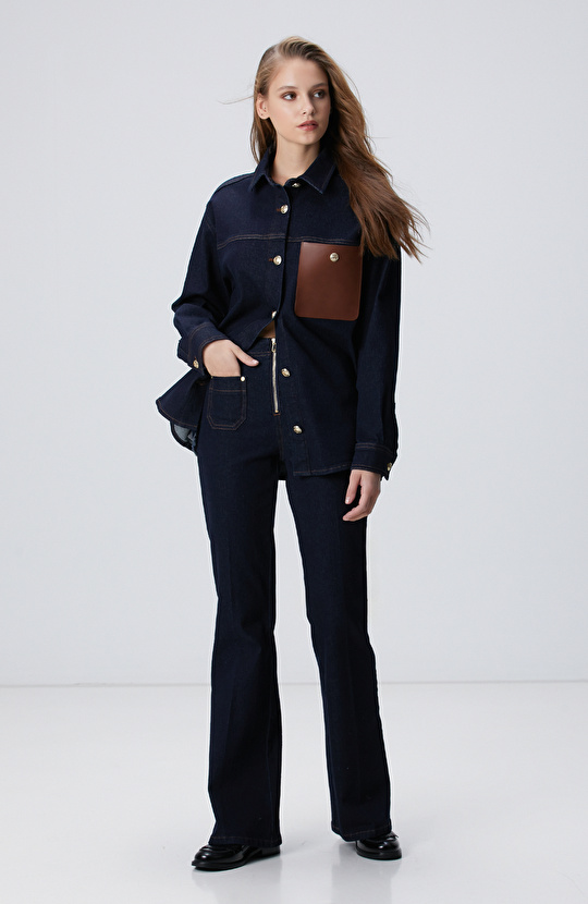 Lacivert Denim Pantolon