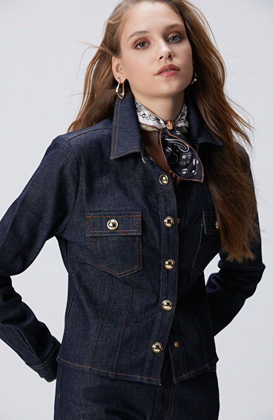 Lacivert Denim Ceket