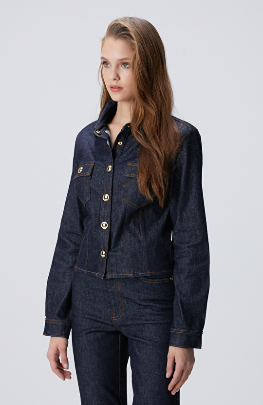 Lacivert Denim Ceket