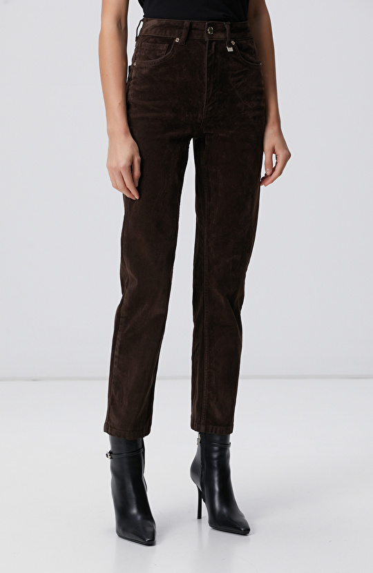 Koyu Kahverengi Denim Pantolon