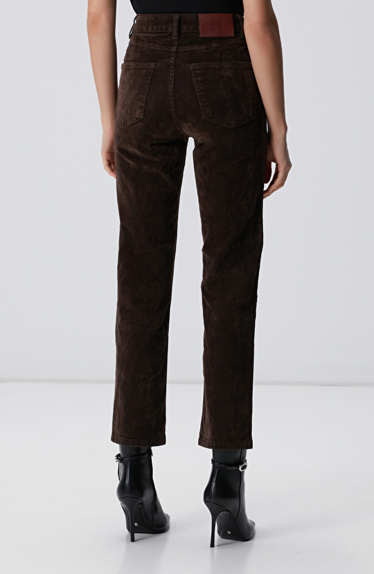 Koyu Kahverengi Denim Pantolon