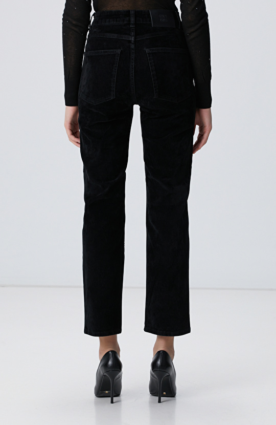 Siyah Kadife Denim Pantolon