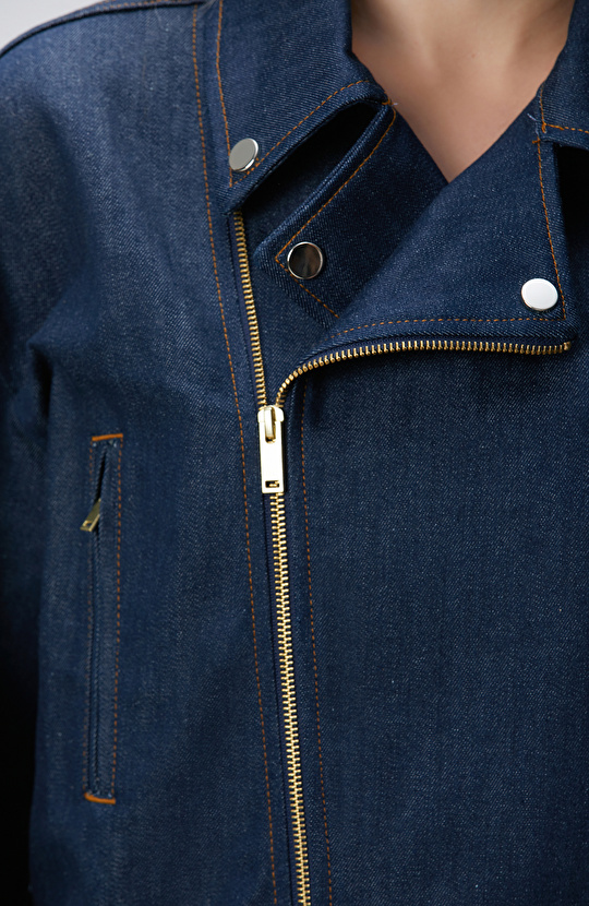 Koyu Indigo Mavi Denim Mont