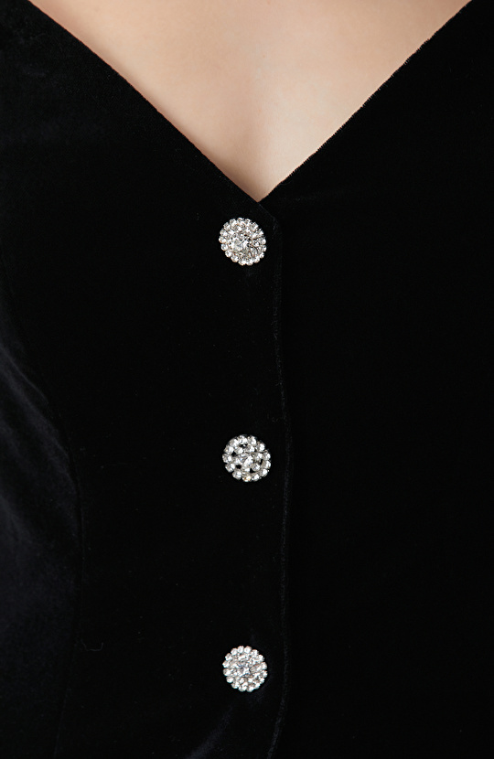 Siyah Kadife Büstiyer