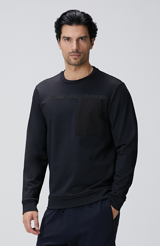 Siyah Baskılı Sweatshirt