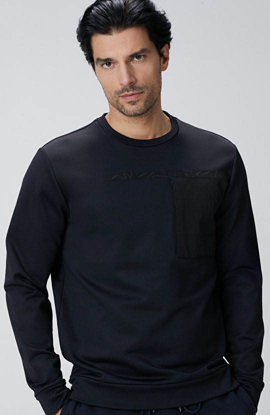 Siyah Baskılı Sweatshirt