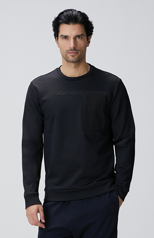 Siyah Baskılı Sweatshirt