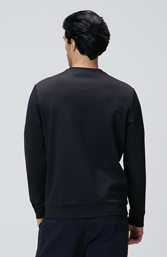 Siyah Baskılı Sweatshirt