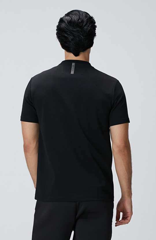 N-Tech Siyah Fermuar Cep Detaylı T-shirt