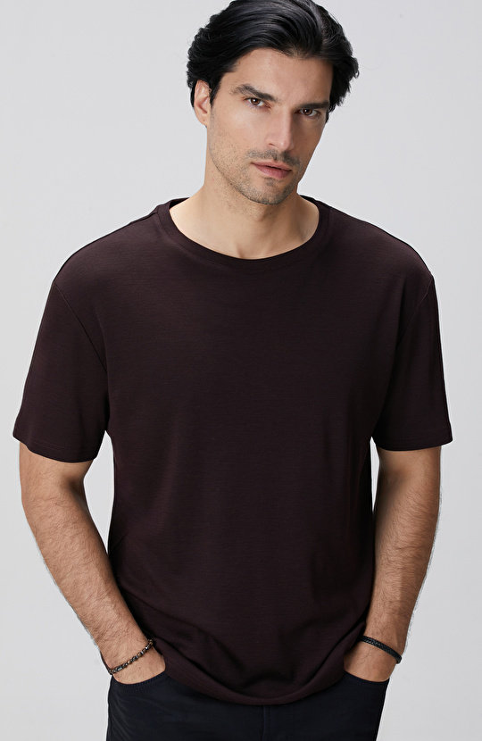 Bordo Yün T-shirt