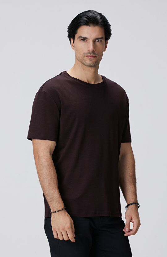 Bordo Yün T-shirt