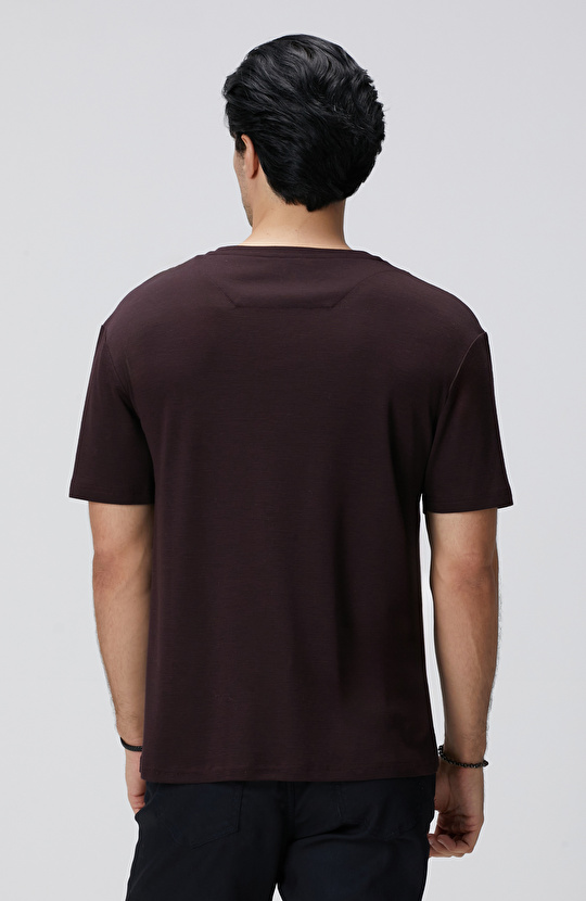 Bordo Yün T-shirt