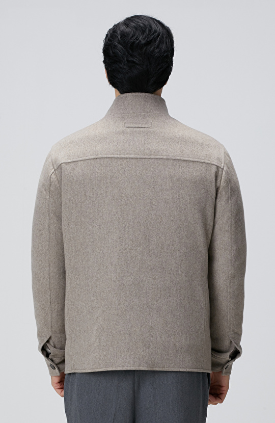 Bej Erkek Yün Coat Ceket