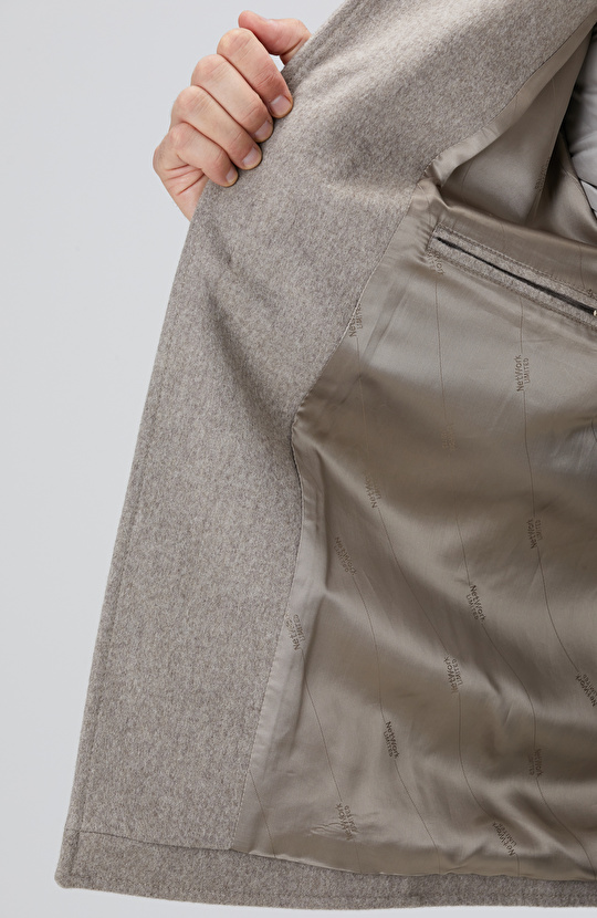 Bej Erkek Yün Coat Ceket